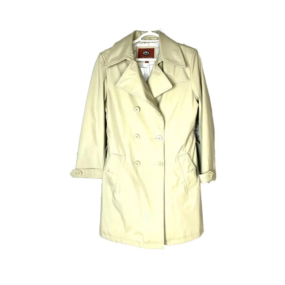 Vintage Marc Mattis Belted-Waist Faux-Leather Trench Coat